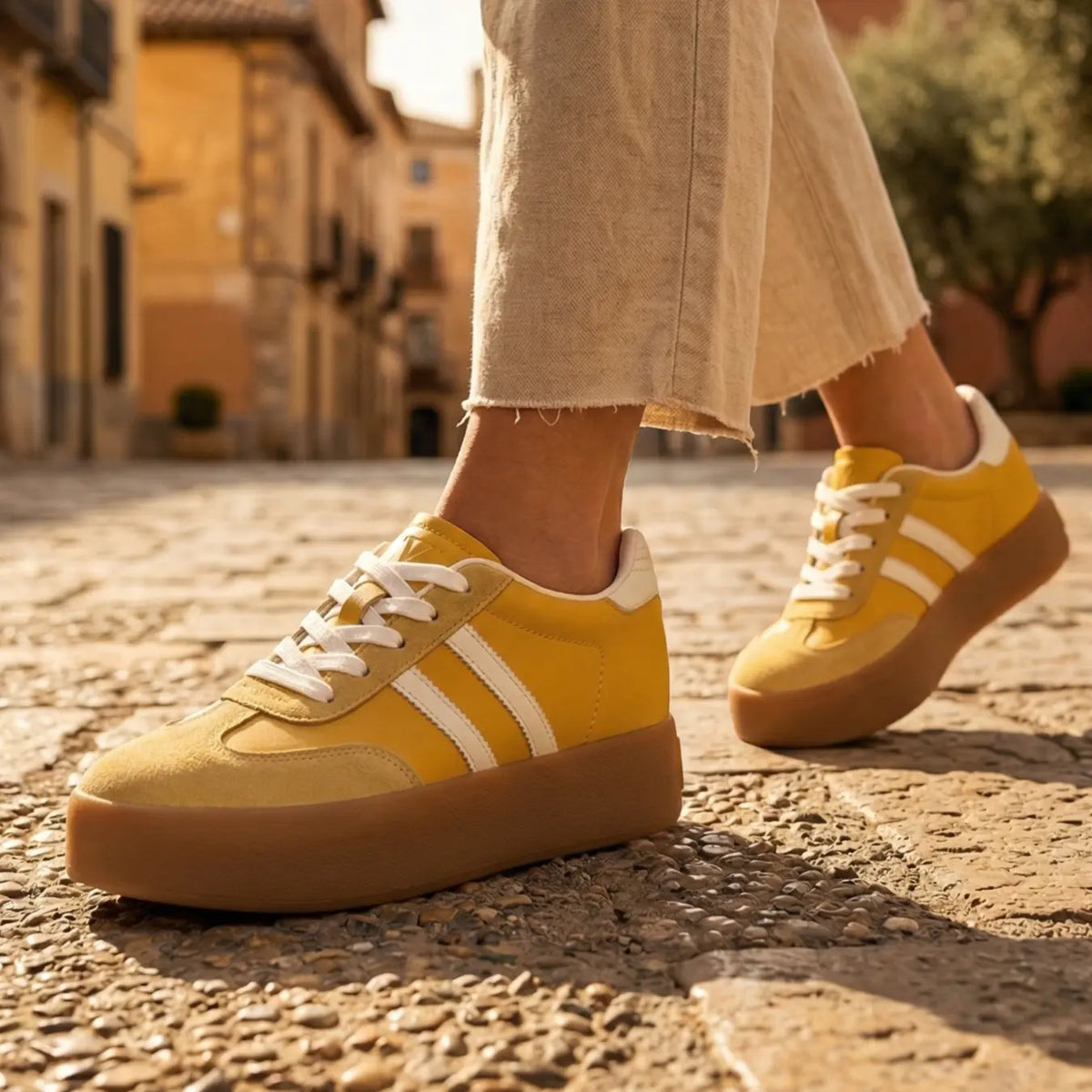 Lovet — Tenis de Gamuza con Alza 7 cm