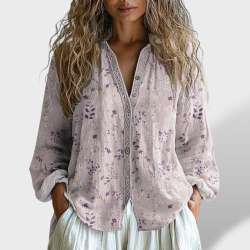 Ámbar Blusa Vintage Hojas