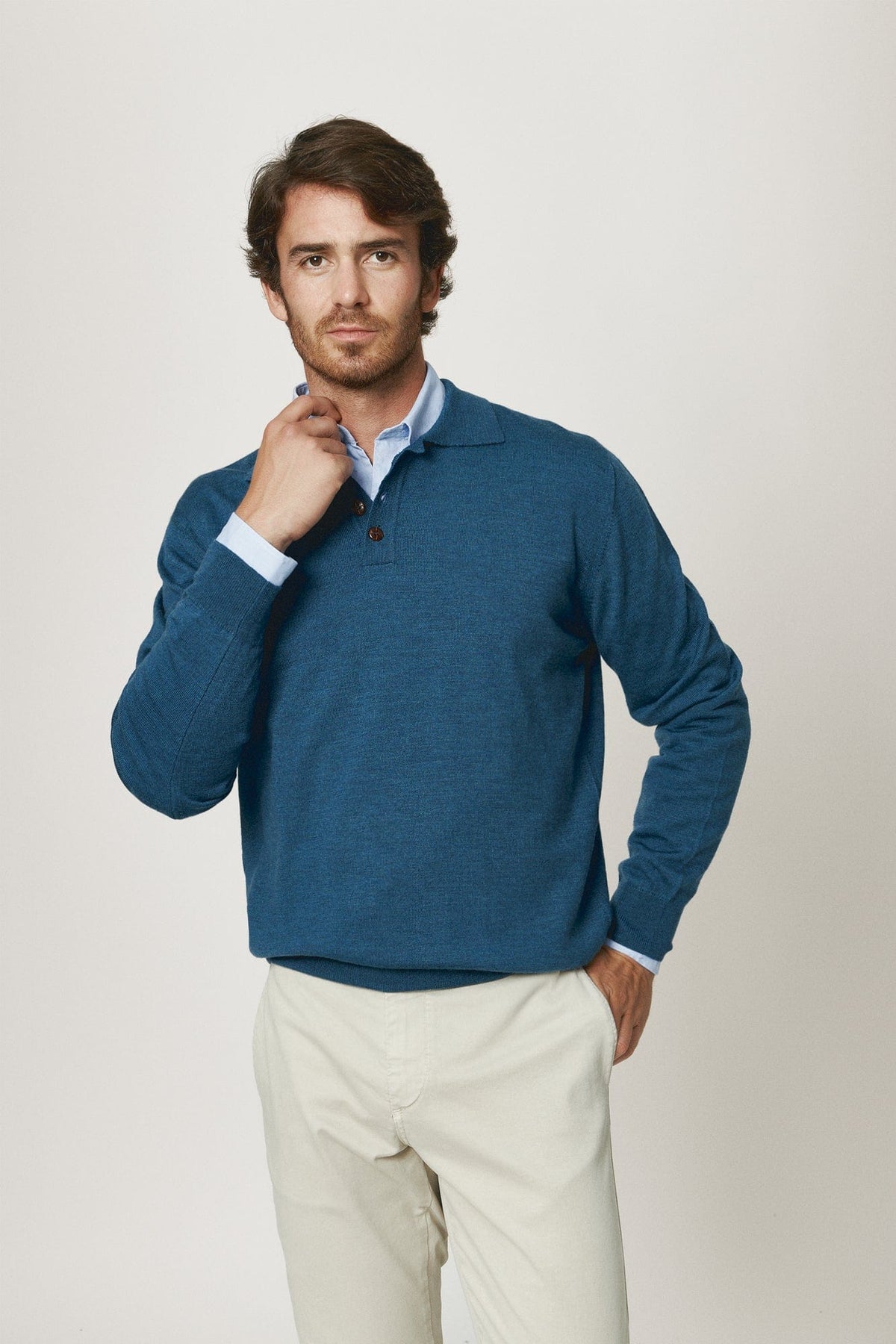 El Suéter Merino Polo Azul Juzcar