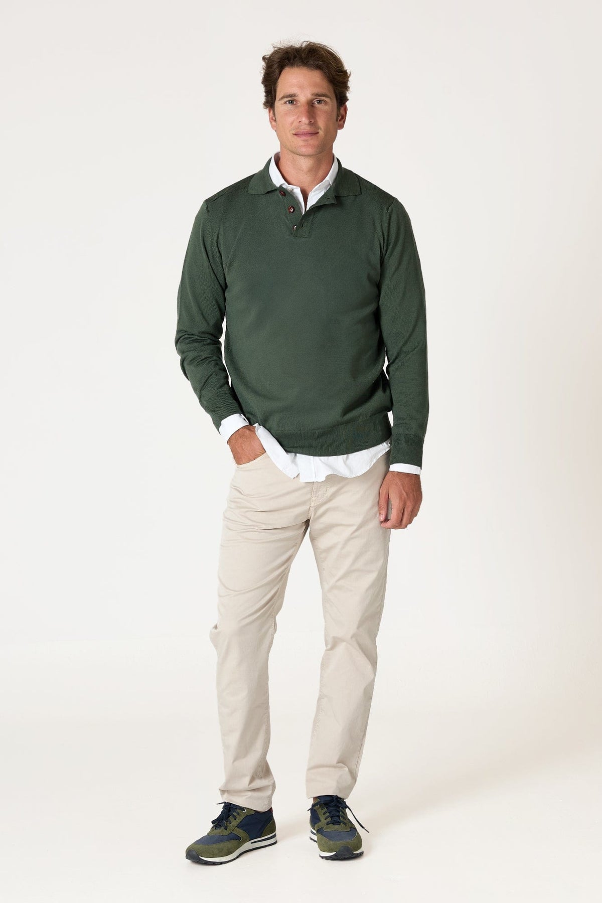 El Suéter Merino Polo Verde Santander