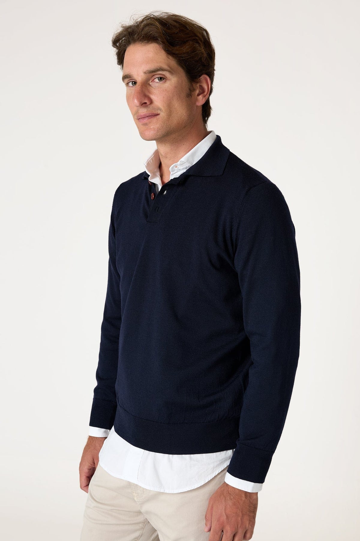 El Suéter Merino Polo Azul Marino