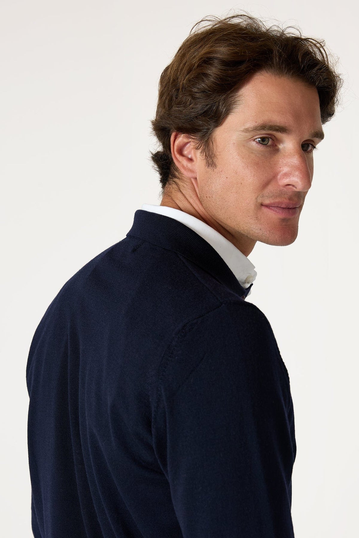 El Suéter Merino Polo Azul Marino