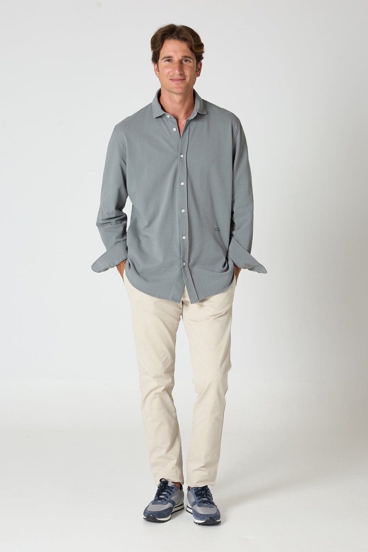 Camisa de Algodón Azul Pamplona