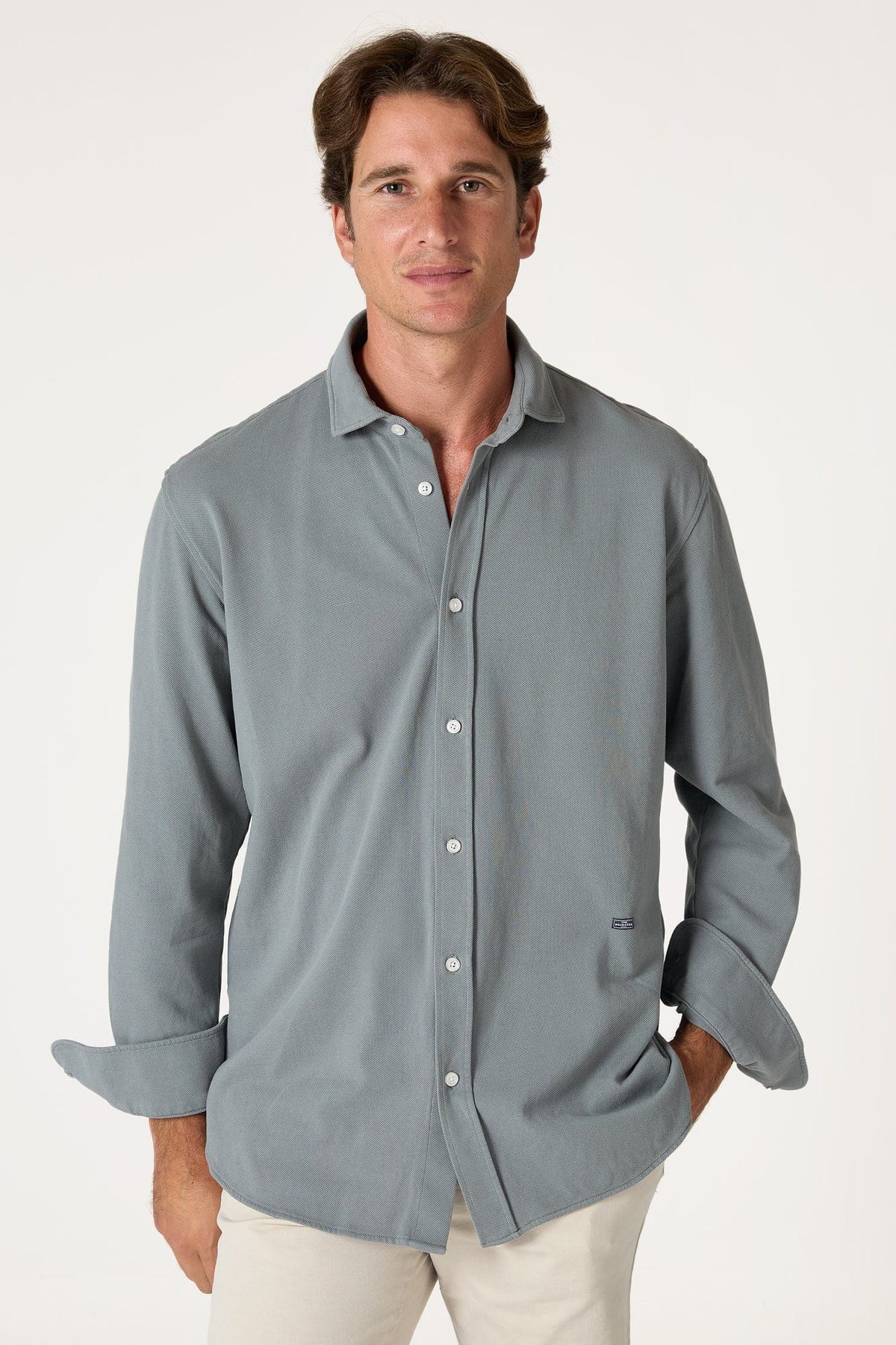 Camisa de Algodón Azul Pamplona
