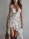Minivestido corto de viscosa con tirantes finos y elegantes