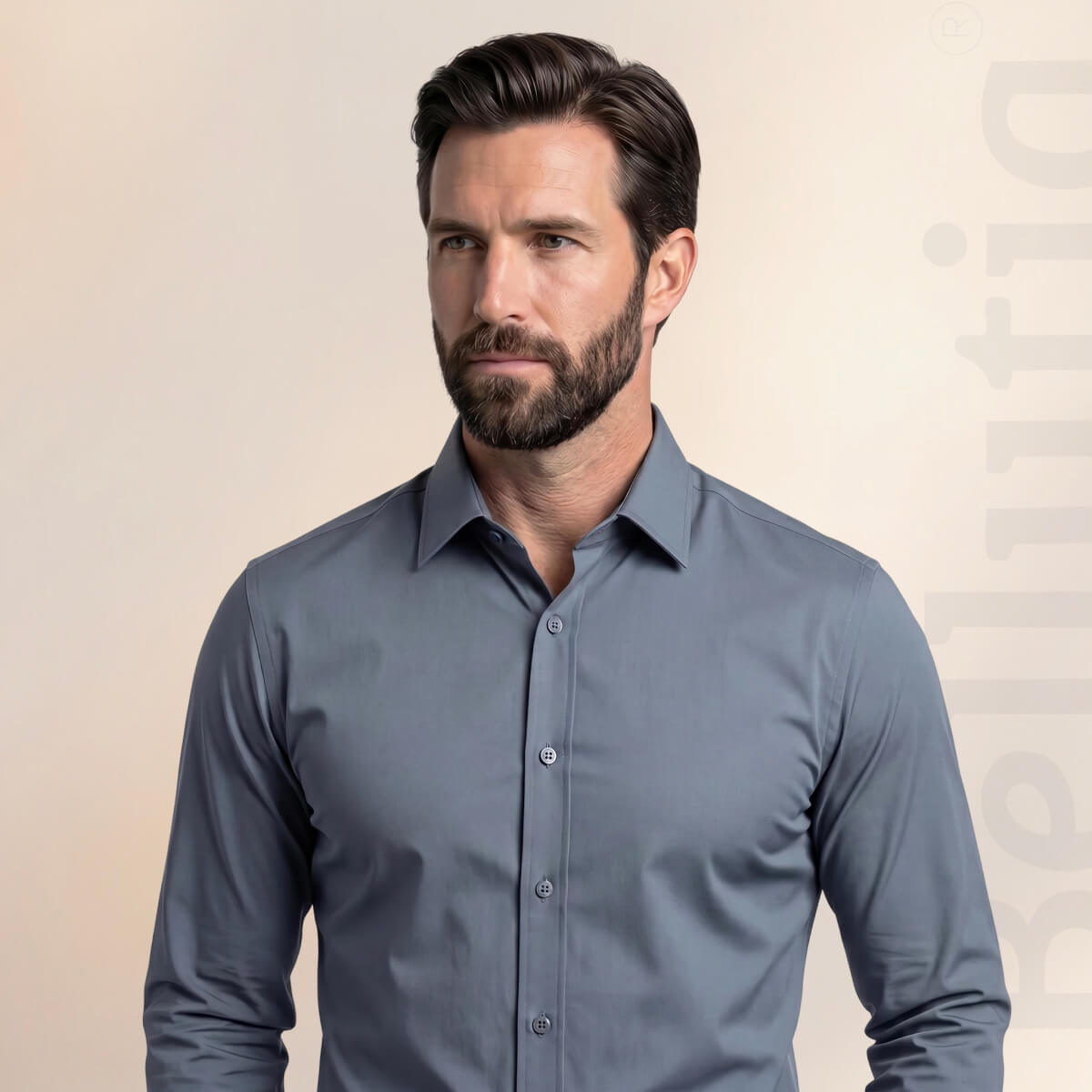 Camisa elegante y cómoda de corte ajustado y sin arrugas