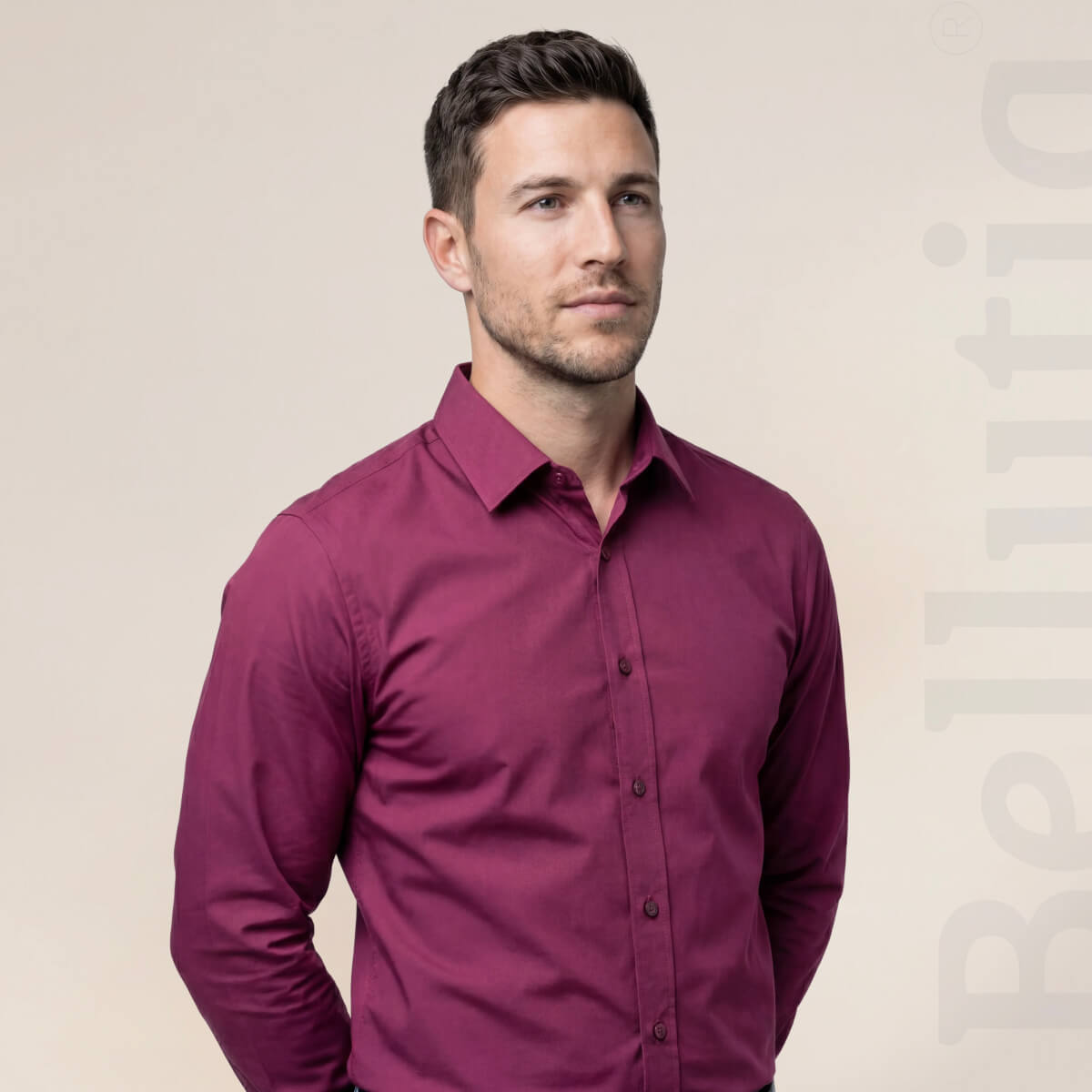 Camisa elegante y cómoda de corte ajustado y sin arrugas
