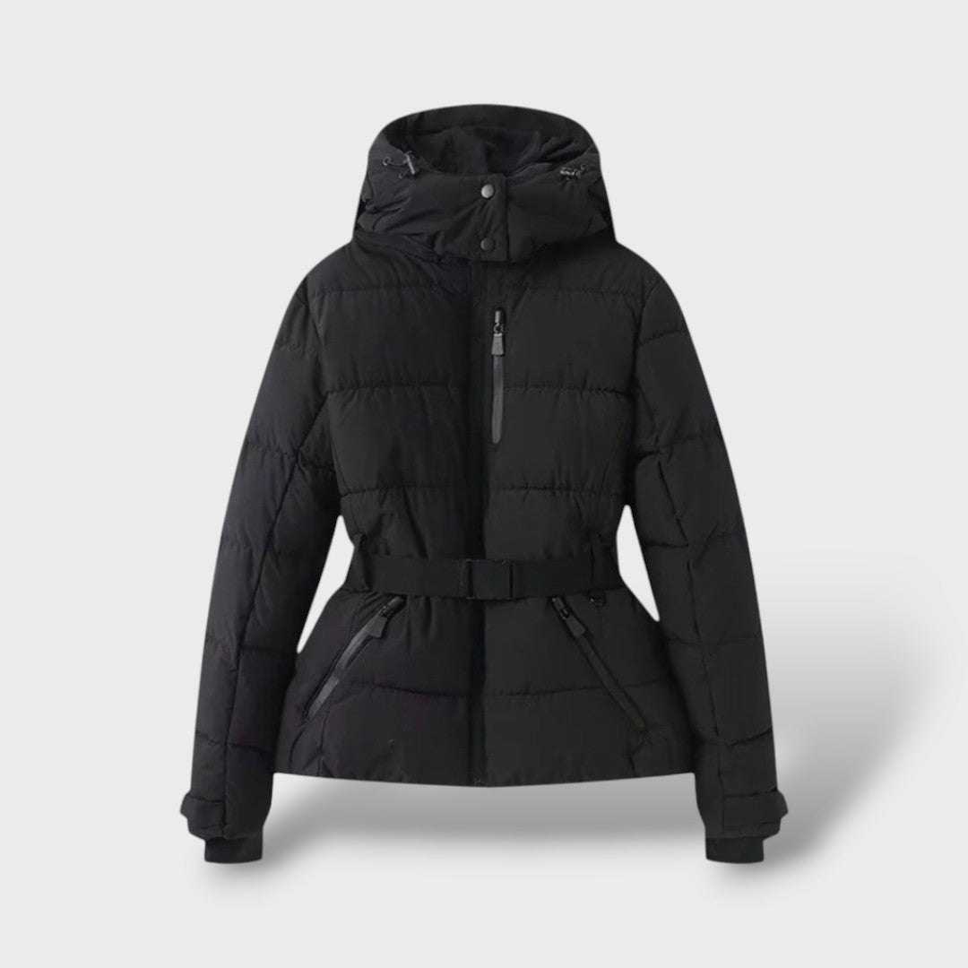 Chamarra Acolchada con Cinturón Impermeable