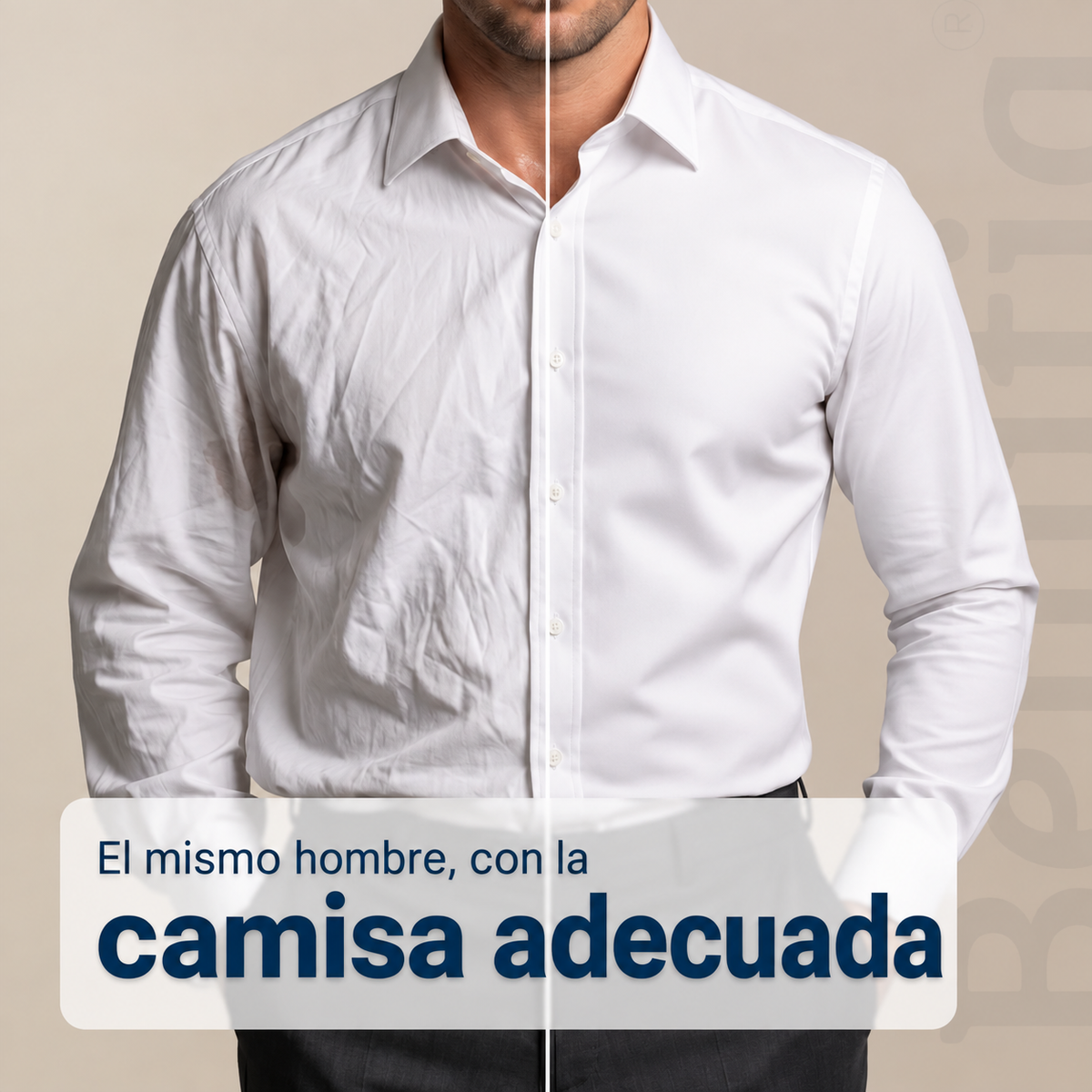 Camisa elegante y cómoda de corte ajustado y sin arrugas