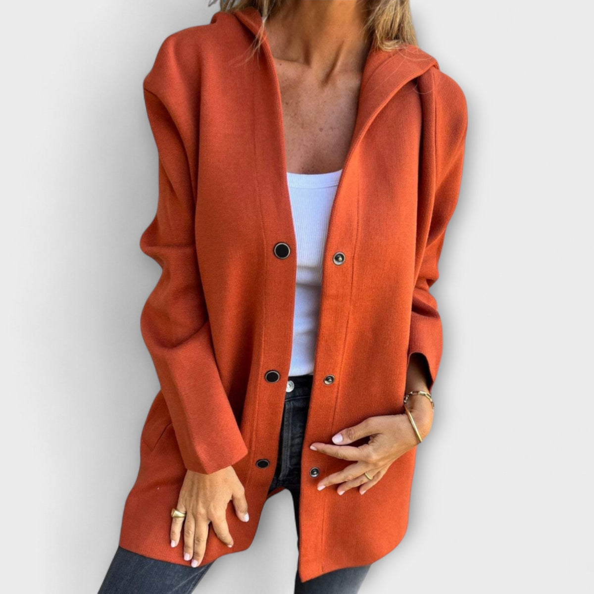 Jazmín - Chamarra casual de mujer con capucha