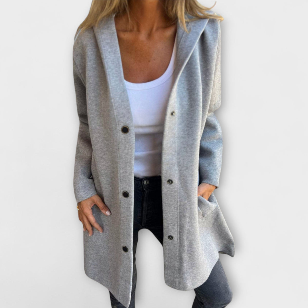 Jazmín - Chamarra casual de mujer con capucha
