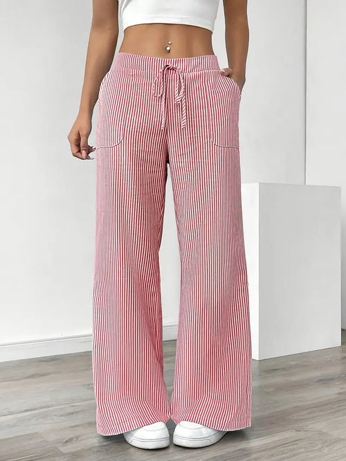 Alina - Pantalón Elegante A Rayas Con Bolsillos