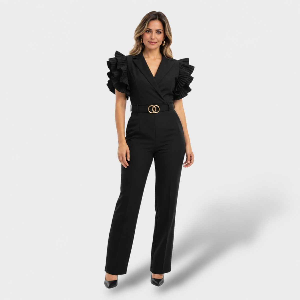 Conjunto casual elegante cuello profundo