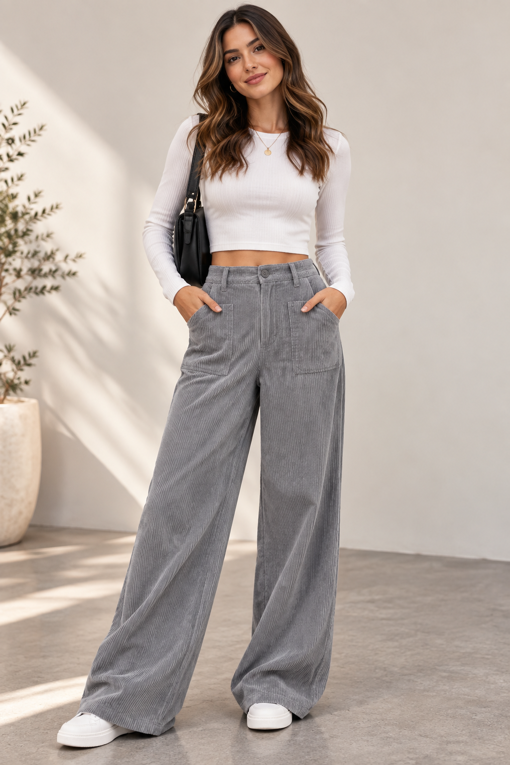 Pantalón Ancho Relajado para Mujer