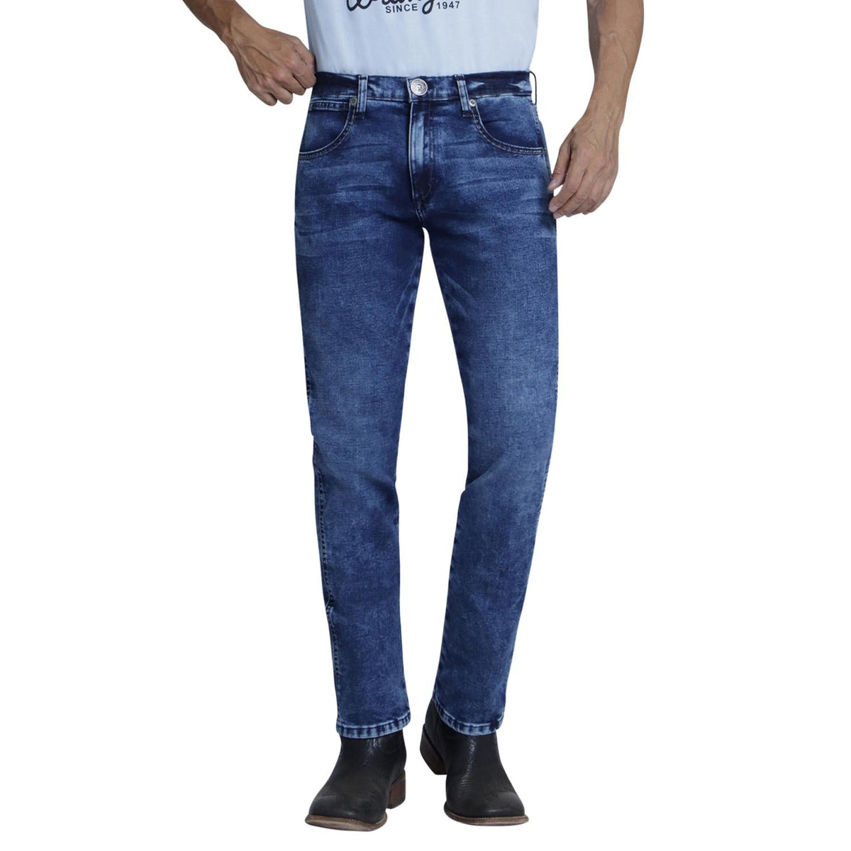 Jeans Slim Straight Hombre Línea Western
