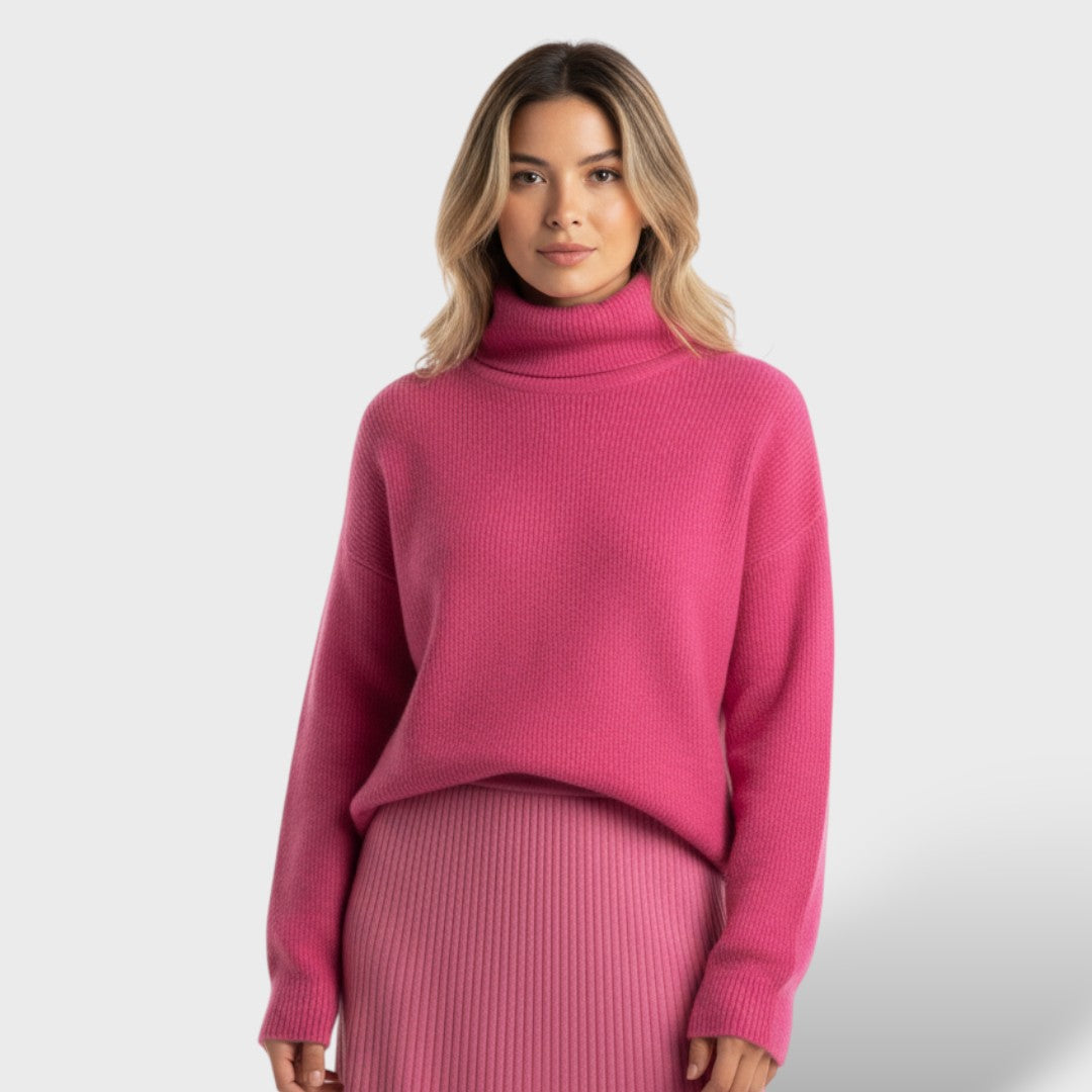 Suéter Tejido Cuello Alto Mujer