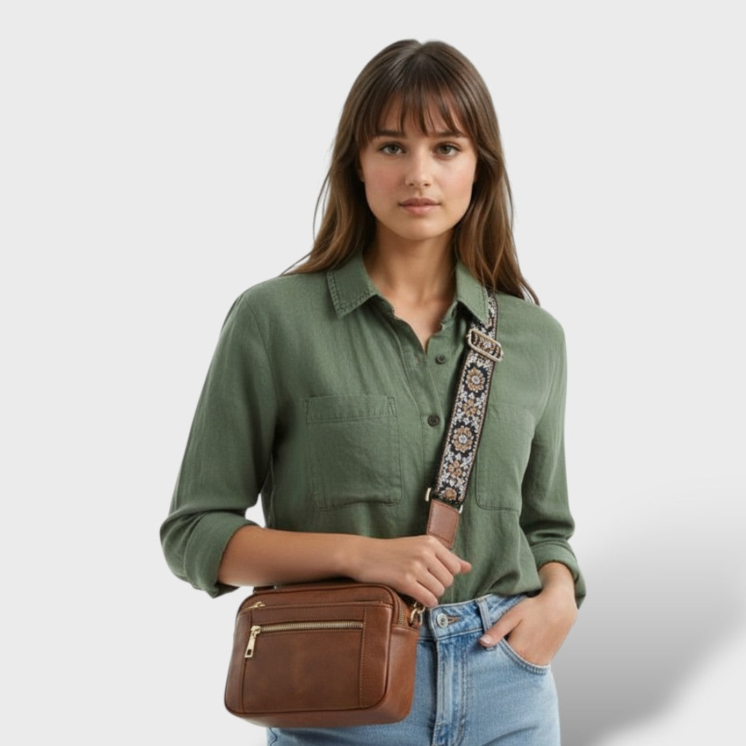 Bolsa de Hombro Elegante de Cuero Sintético Moon