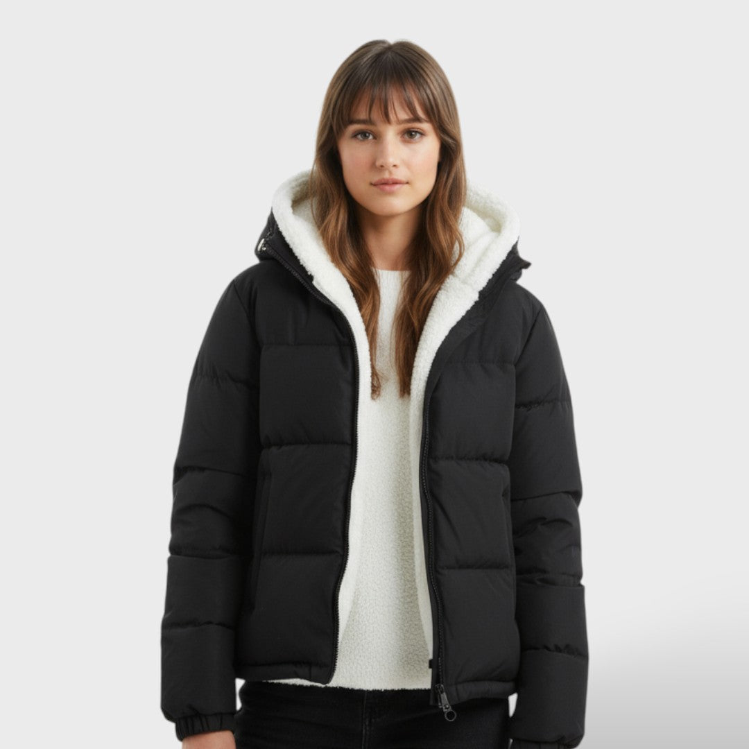 Chamarra de invierno cálida para mujeres con cierre