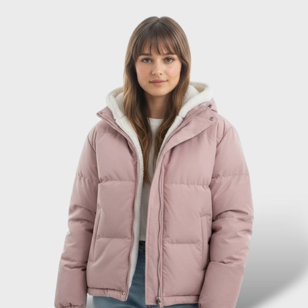 Chamarra de invierno cálida para mujeres con cierre