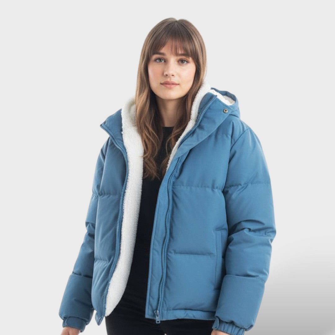 Chamarra de invierno cálida para mujeres con cierre