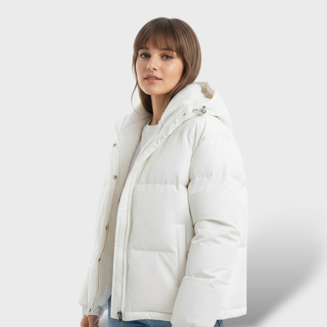 Chamarra de invierno cálida para mujeres con cierre