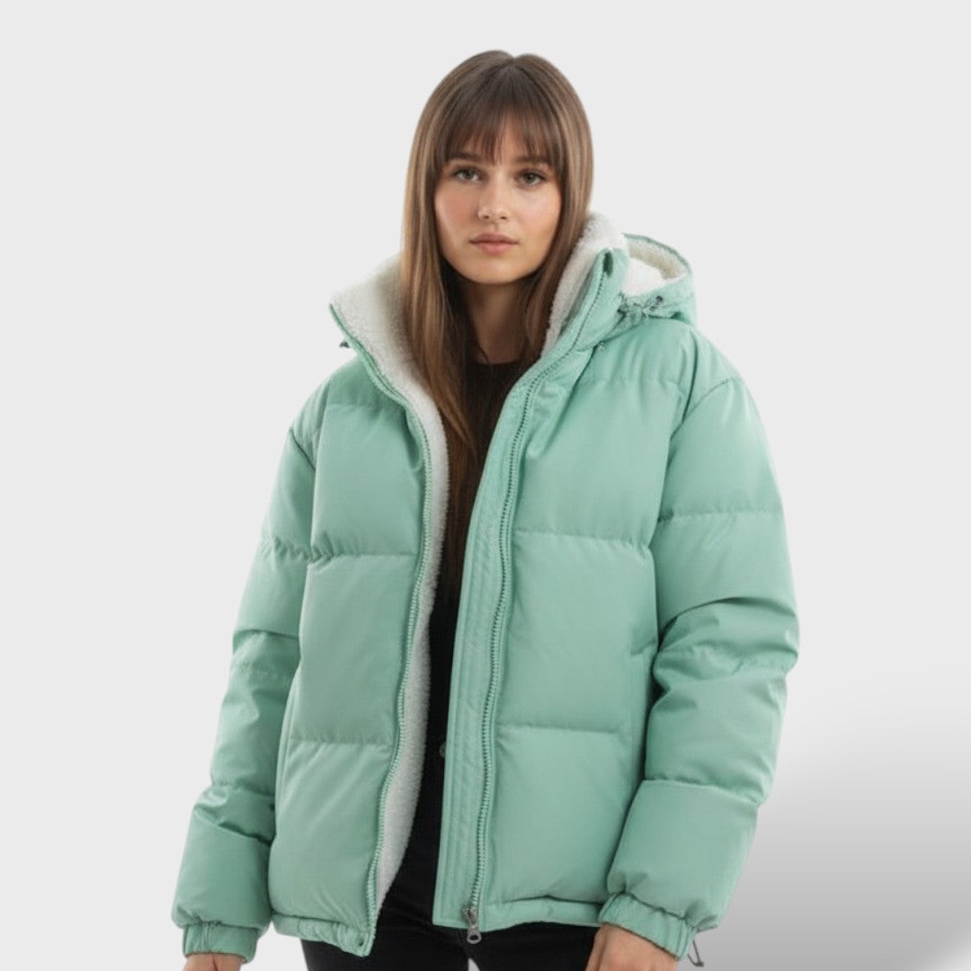 Chamarra de invierno cálida para mujeres con cierre