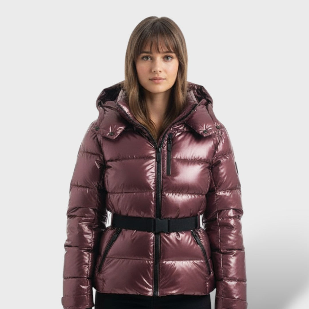 Chamarra Acolchada con Cinturón Impermeable