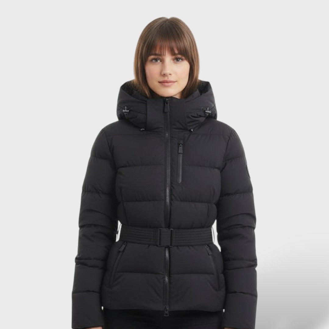 Chamarra Acolchada con Cinturón Impermeable