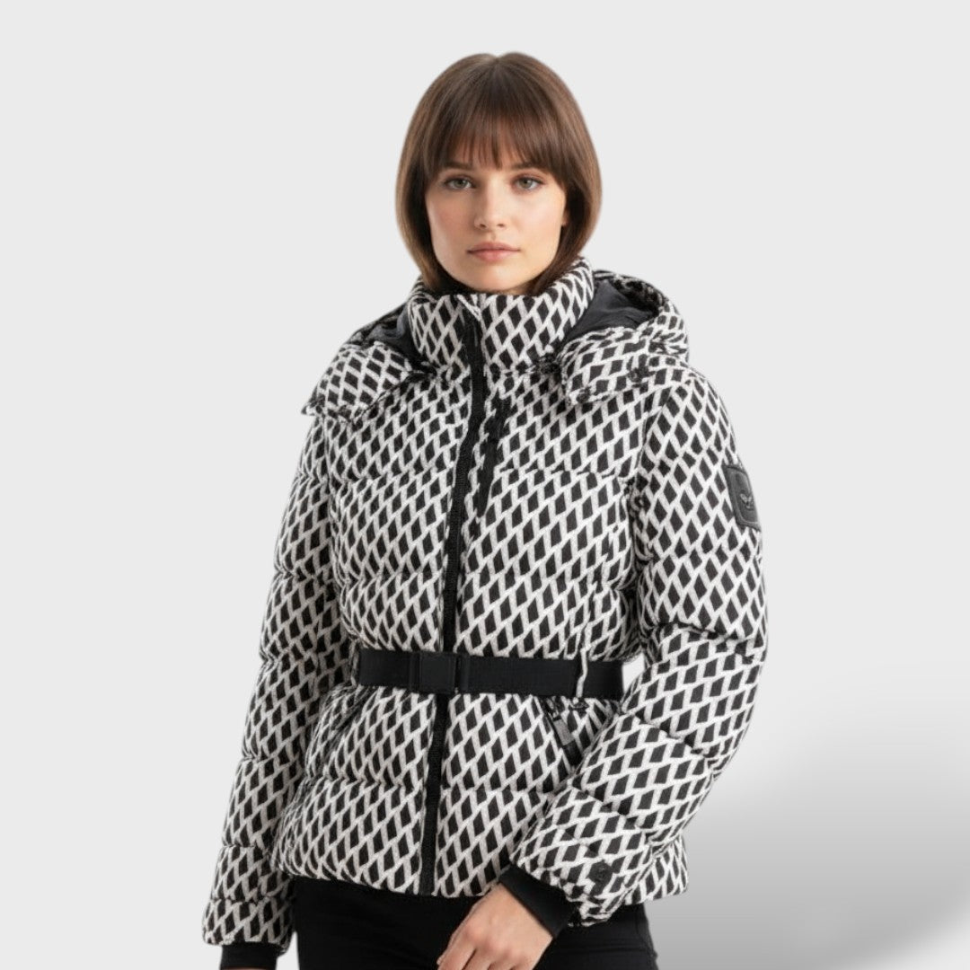 Chamarra Acolchada con Cinturón Impermeable