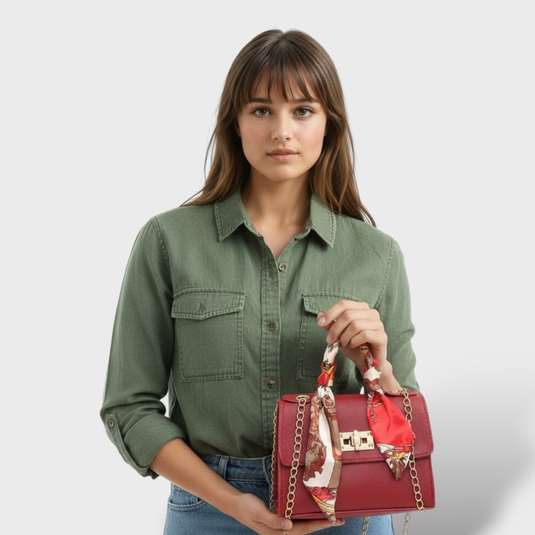 Elegante bolsa de cuero para damas