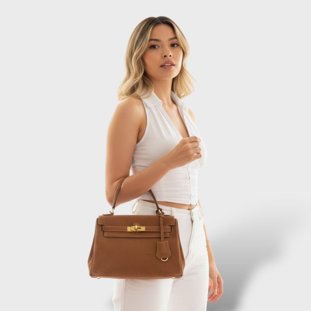 Bolsa de Gamuza Vintage Elegante