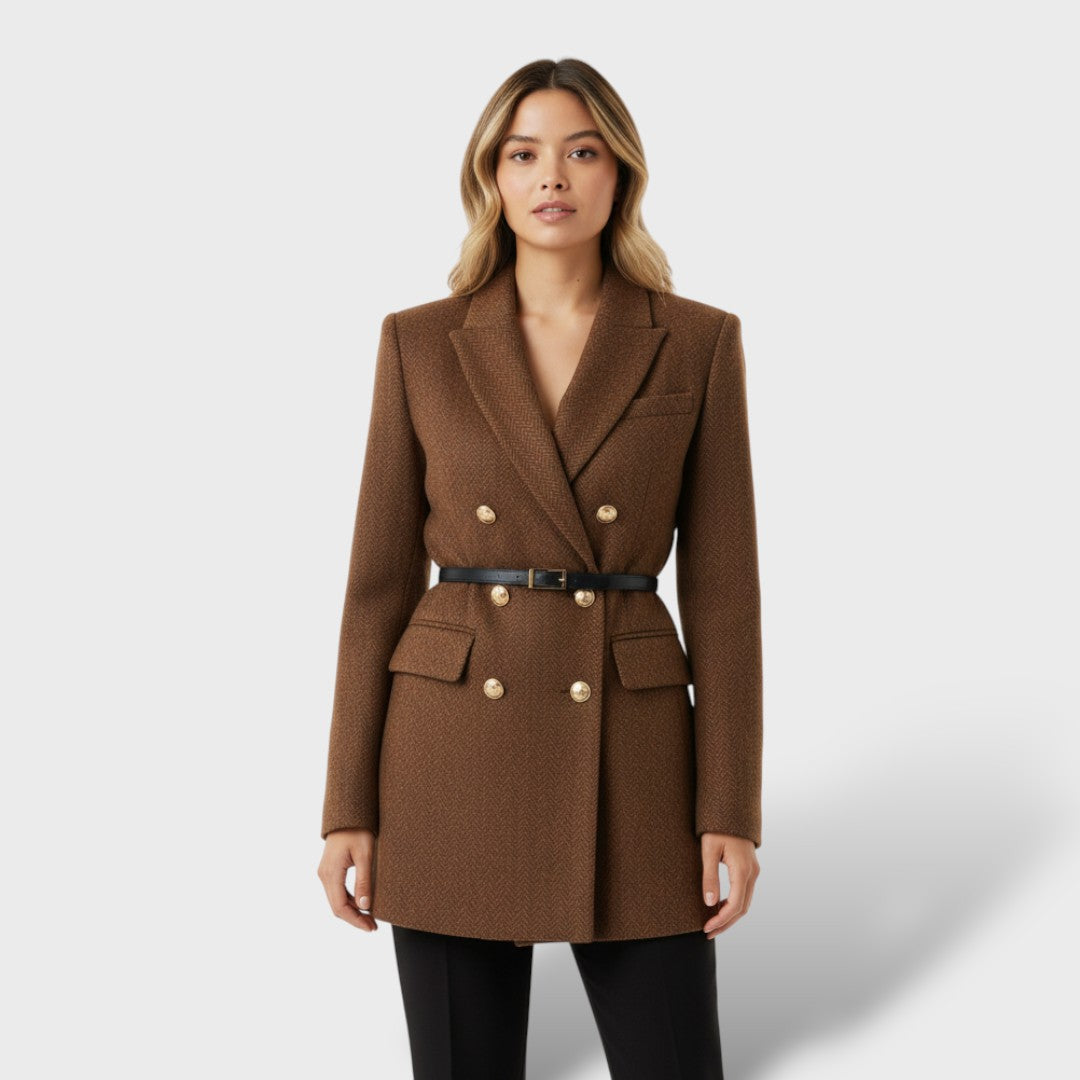 Chamarra Tweed Doble Botonadura Mujer