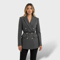 Chamarra Tweed Doble Botonadura Mujer