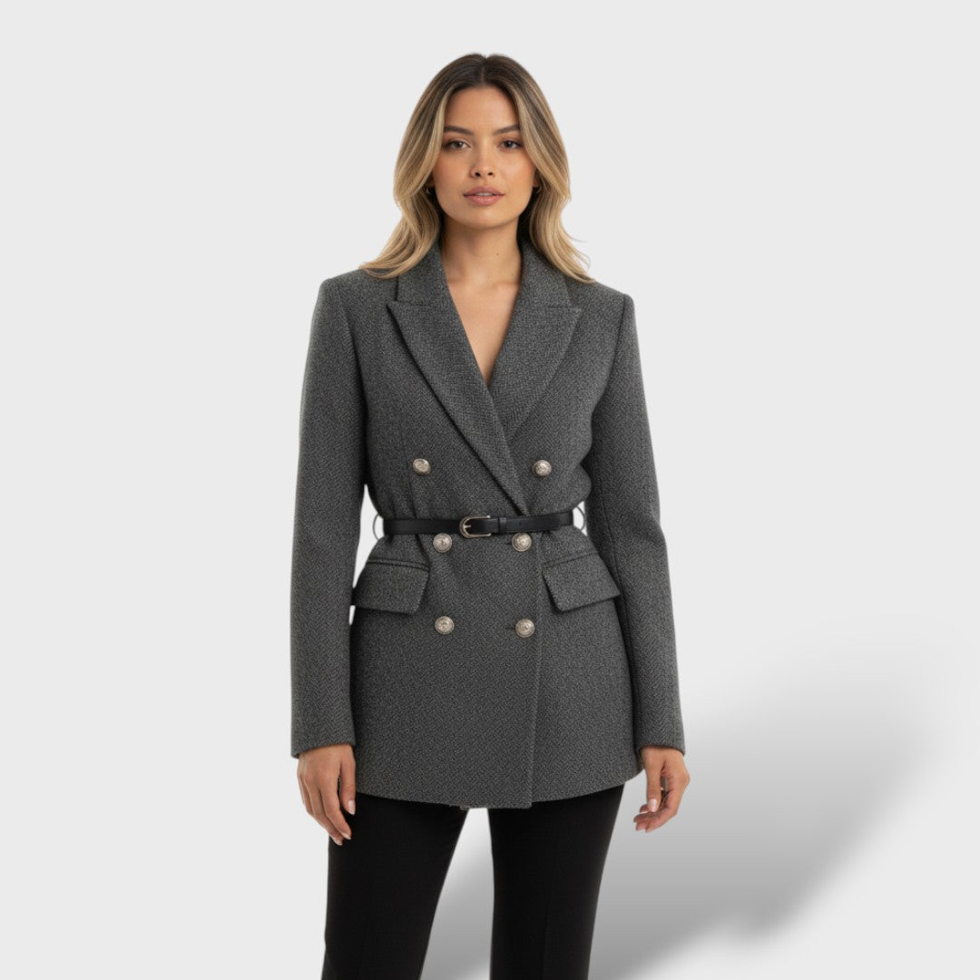 Chamarra Tweed Doble Botonadura Mujer