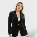 Chamarra Mujer Elegante Botones Dorados