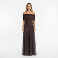 Vestido Largo Chiffon Hombros Caídos