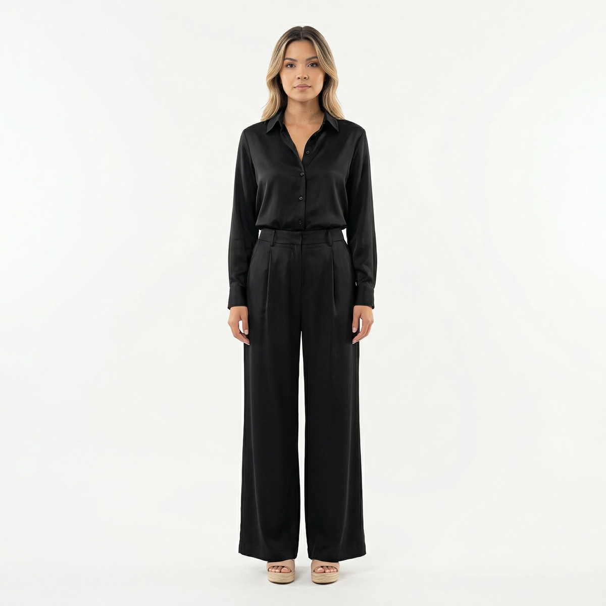 Conjunto Lino Rosa Pantalón Ancho