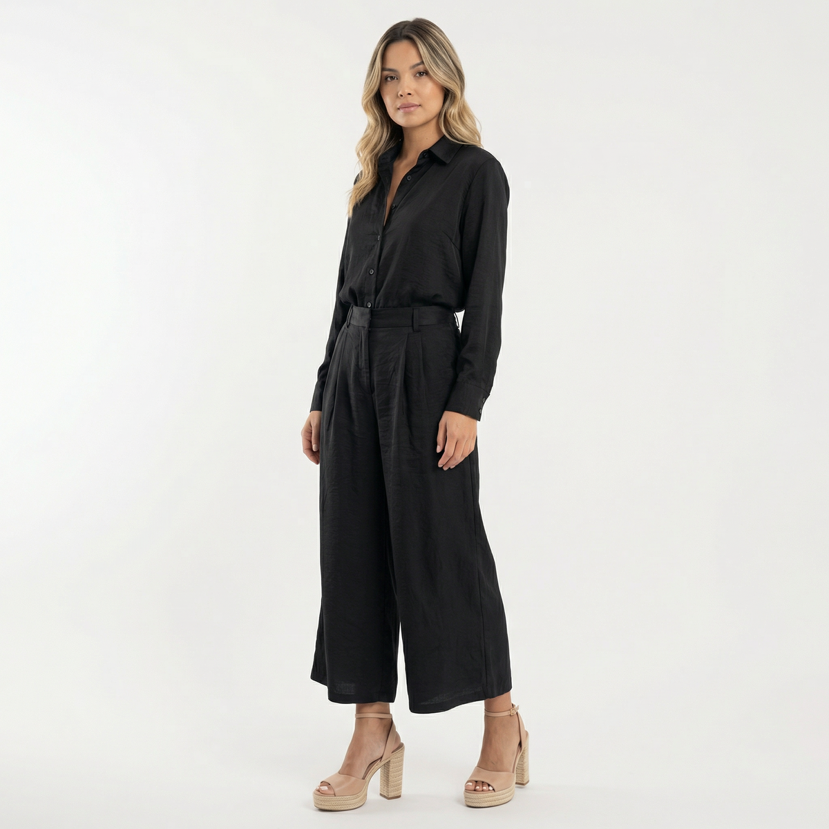 Conjunto Lino Rosa Pantalón Ancho
