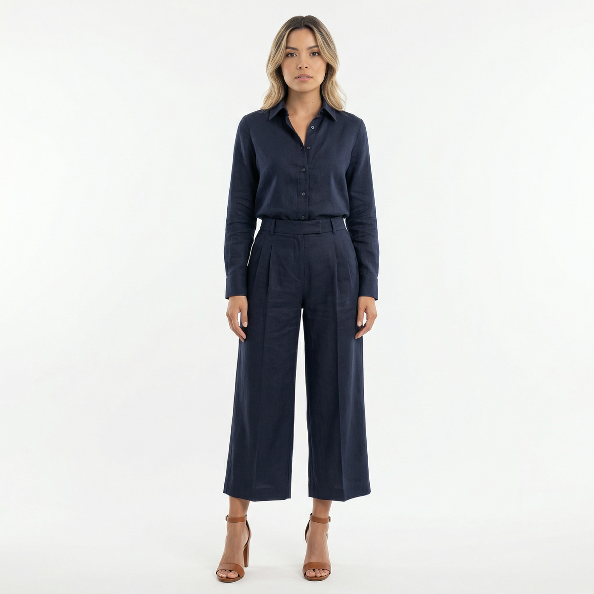 Conjunto Lino Rosa Pantalón Ancho