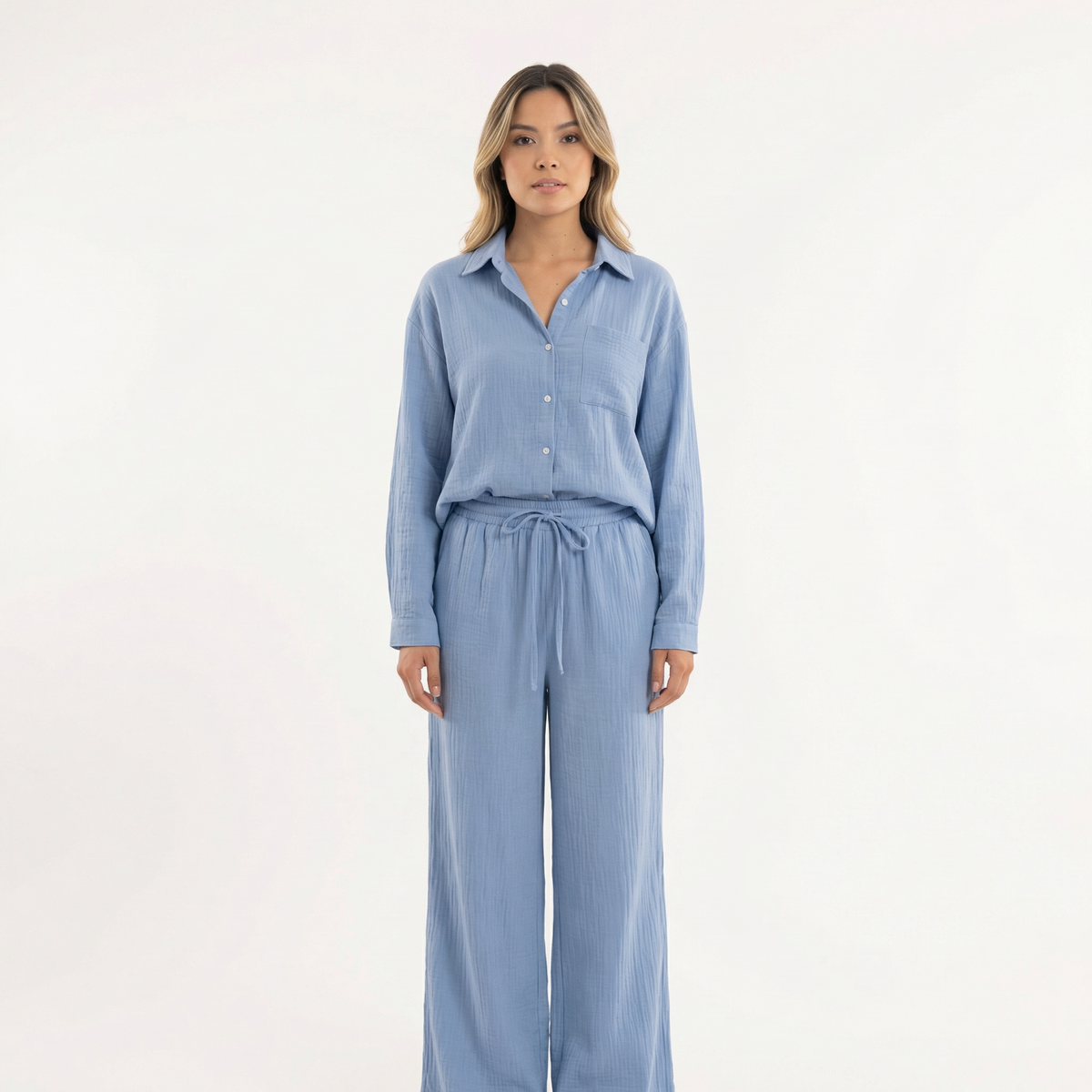 Conjunto de lino elegante para mujer