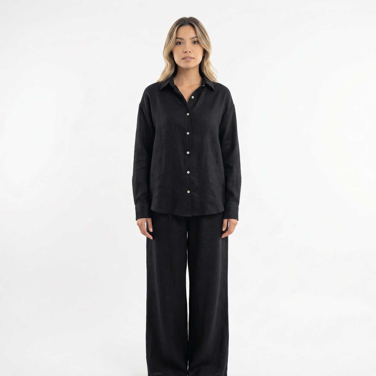 Conjunto de lino elegante para mujer