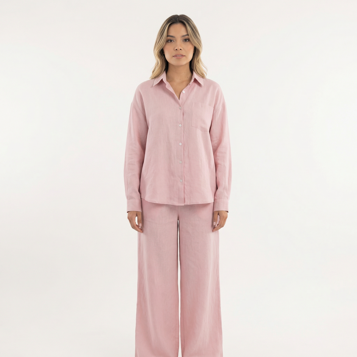Conjunto de lino elegante para mujer