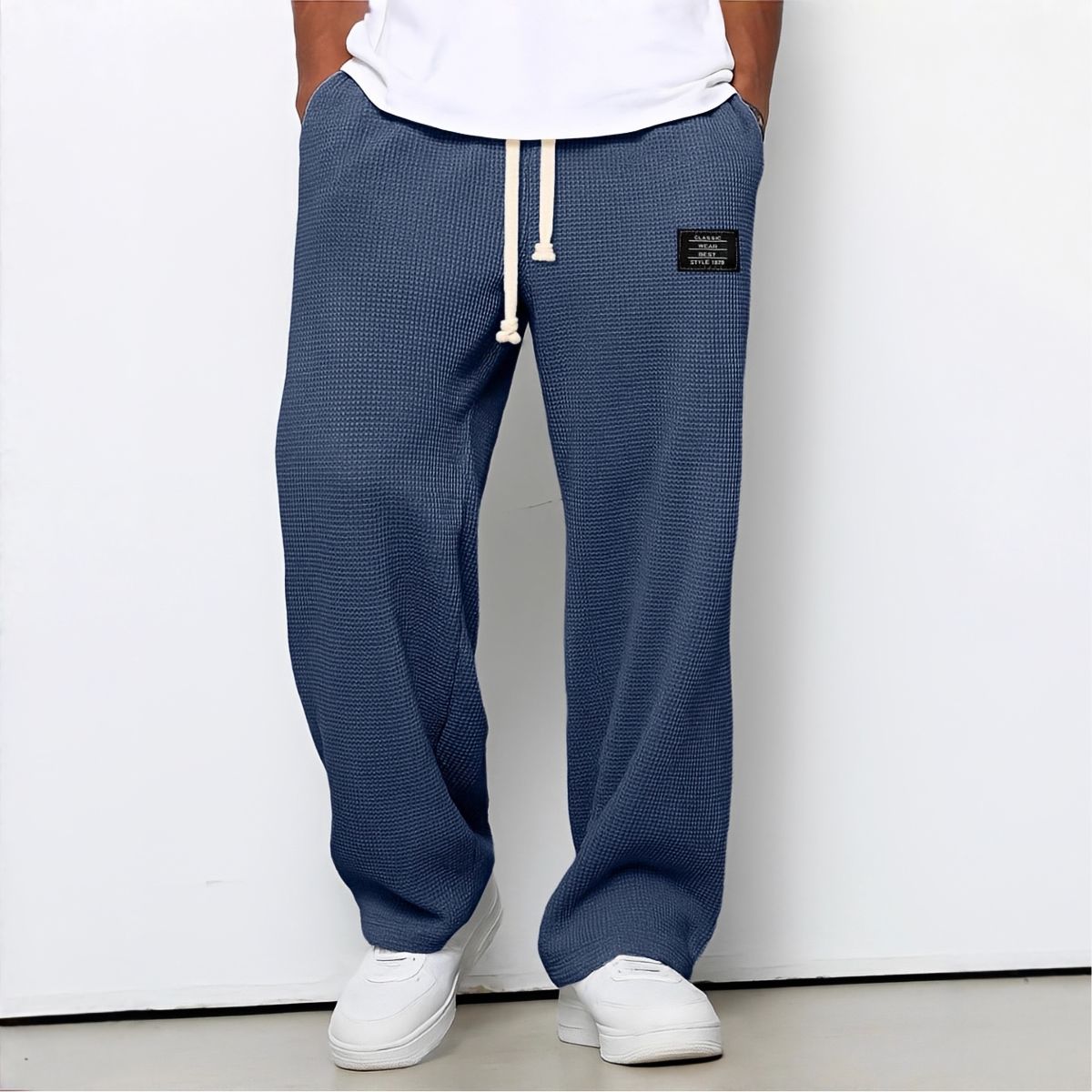 Pantalón Recto Holgado con Cordón para Hombre