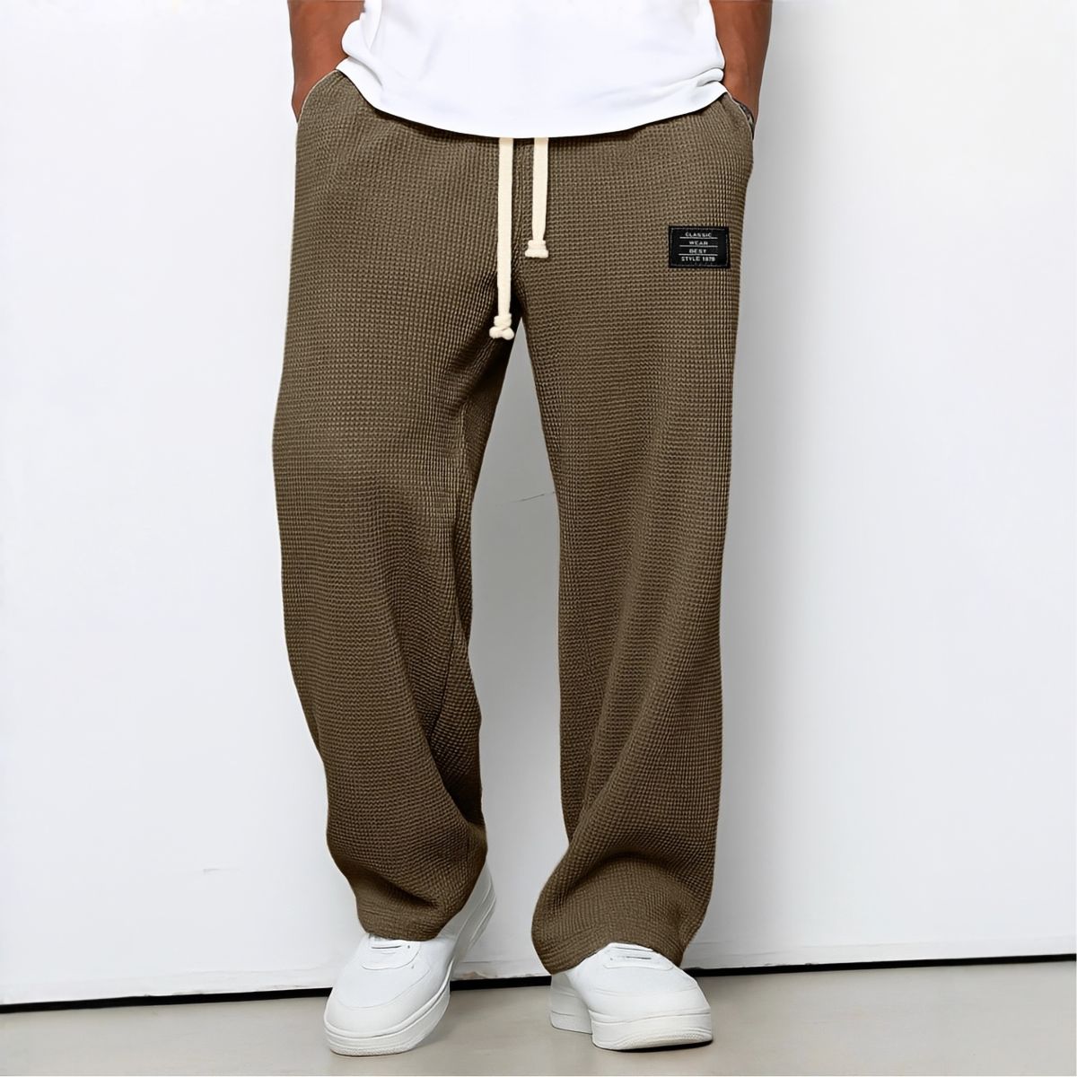 Pantalón Recto Holgado con Cordón para Hombre