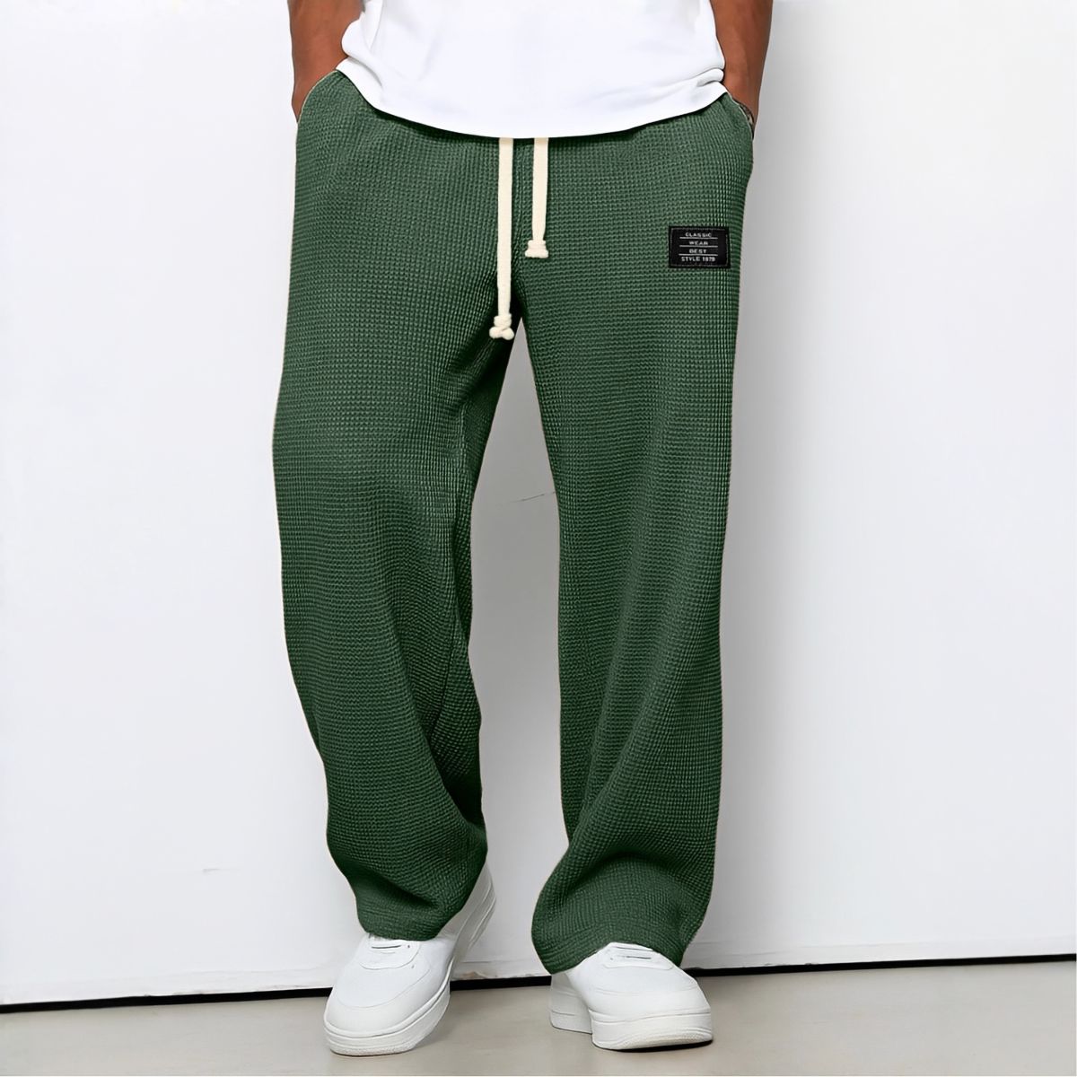 Pantalón Recto Holgado con Cordón para Hombre