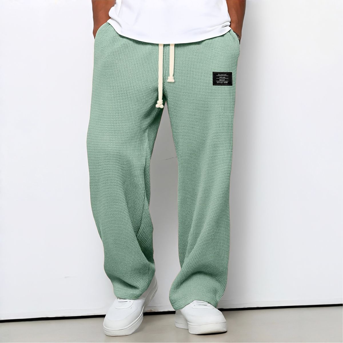 Pantalón Recto Holgado con Cordón para Hombre