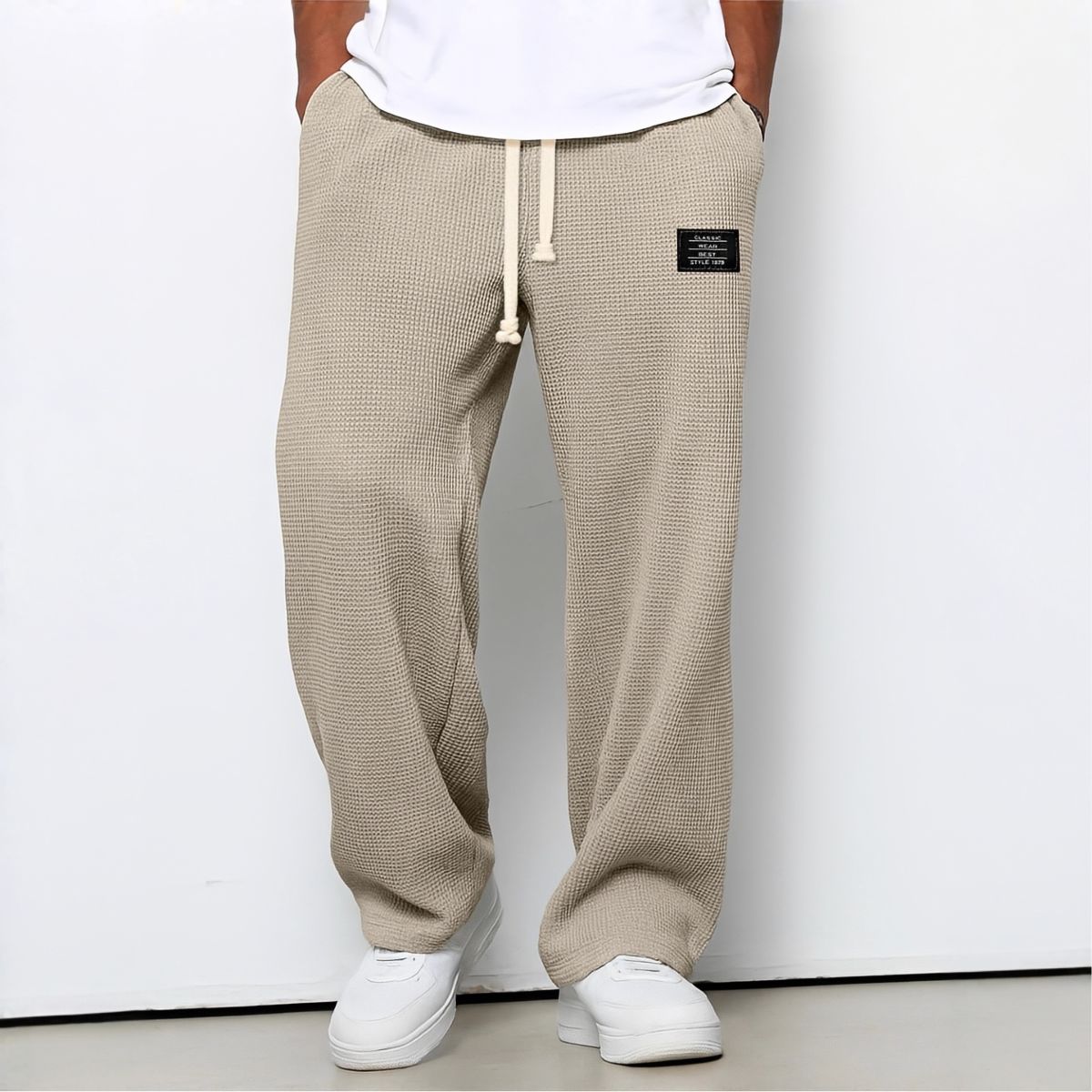 Pantalón Recto Holgado con Cordón para Hombre
