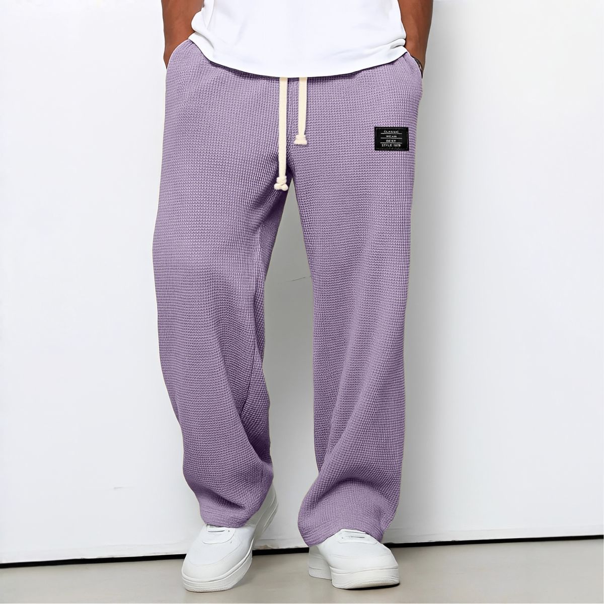 Pantalón Recto Holgado con Cordón para Hombre