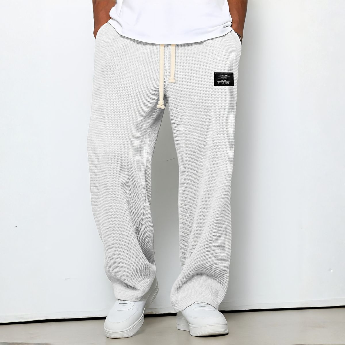 Pantalón Recto Holgado con Cordón para Hombre