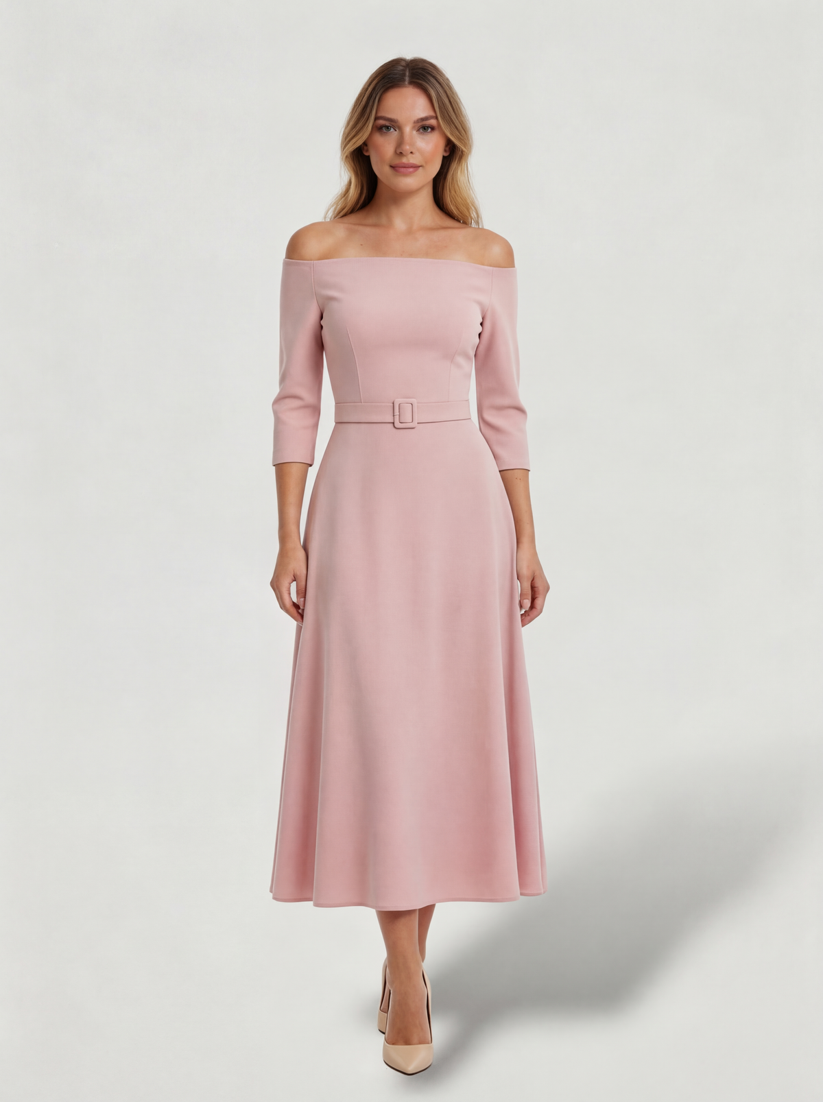 Vestido largo elegante cintura alta